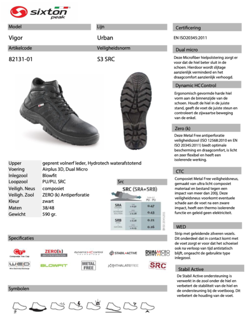 Sixton Vigor S3 Werkschoen Hoog 82131-01 - Afbeelding 4